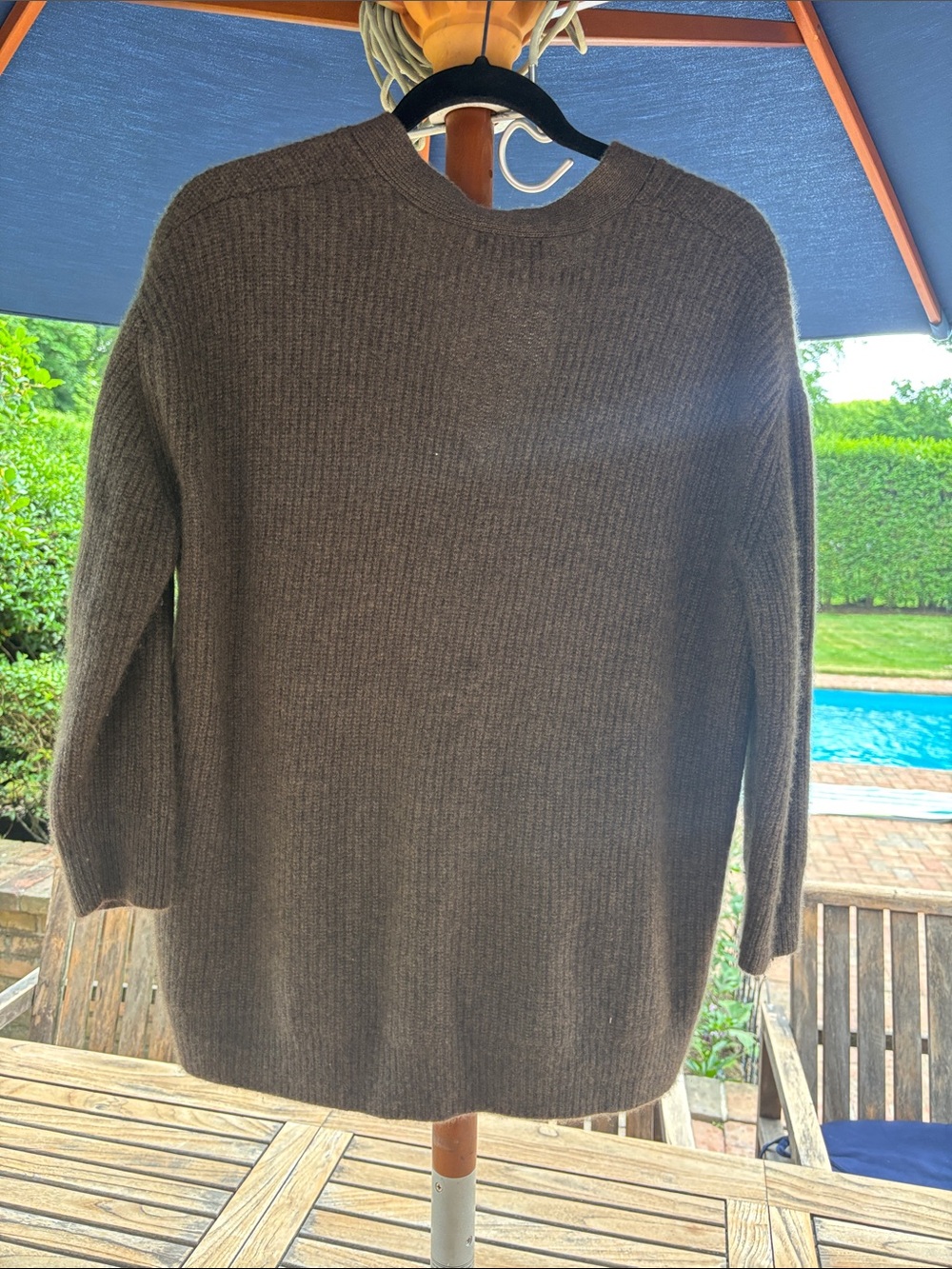 Quince Mongolian Cashmere Oversized Boyfriend Cardigan Sweater Brown XS - Picture 8 of 16
